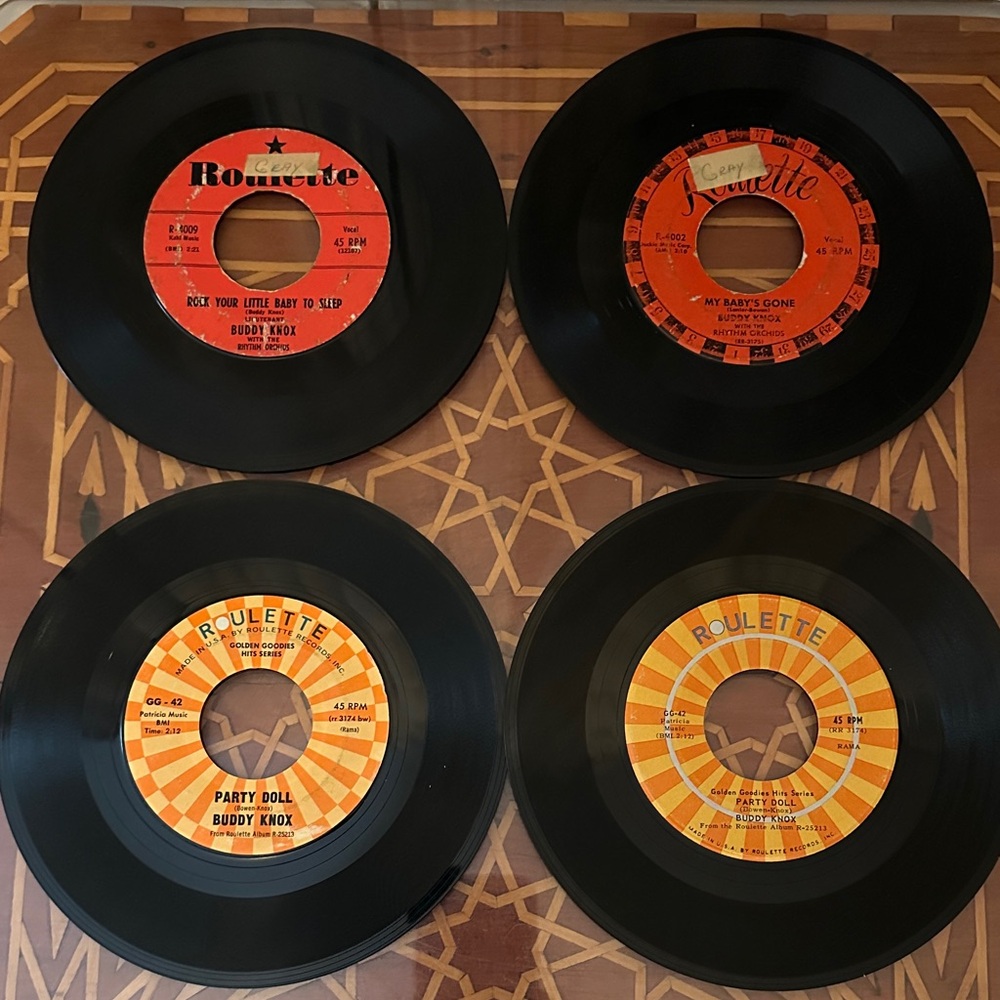 Vintage Buddy Knox Vinyl Records~Set of 4